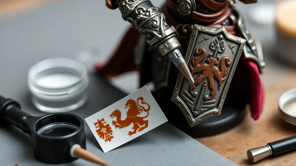 Guerrera miniatura en proceso de detallado pintado