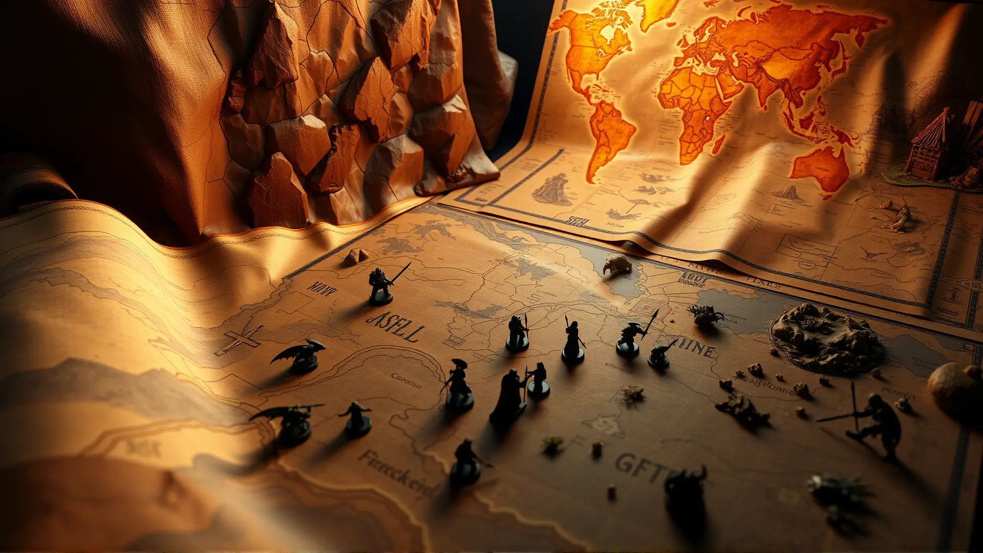 Escena de juego de rol fantástica y detallada