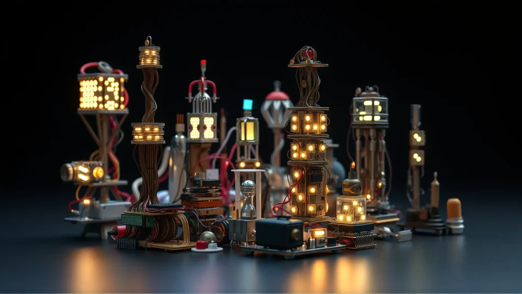 Ciudad futurista en miniatura hecha con tecnología