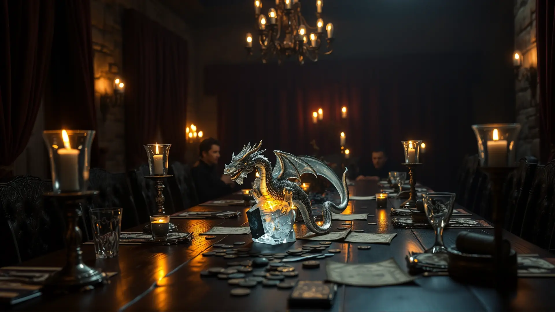 Ambiente oscuro y mágico para una velada épica