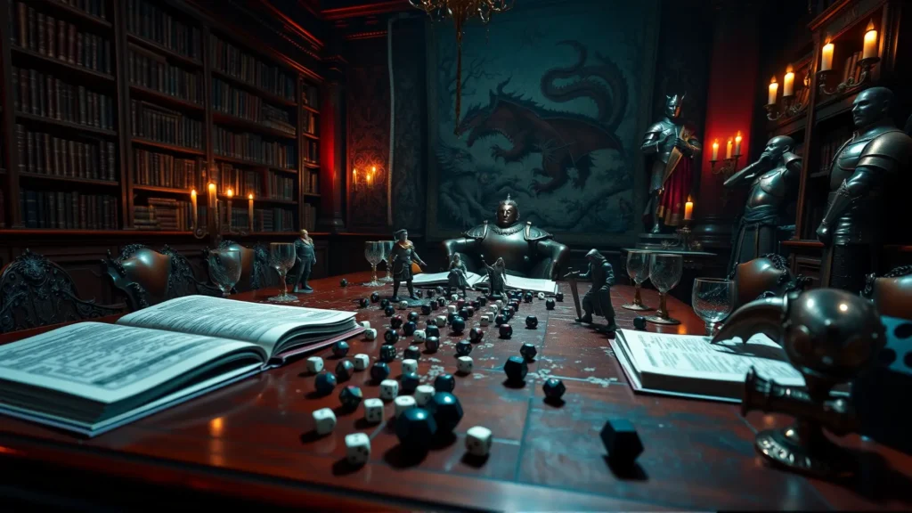 Épica partida de rol en ambiente lujoso