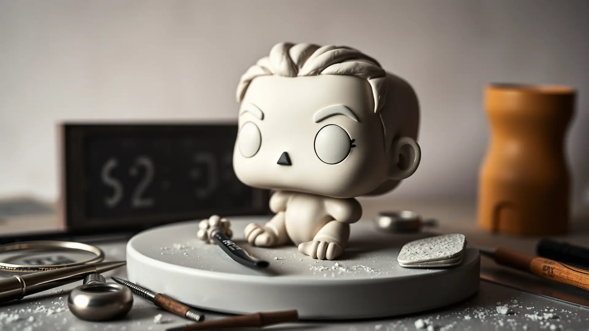 Escultura 3D de personaje en proceso, realista