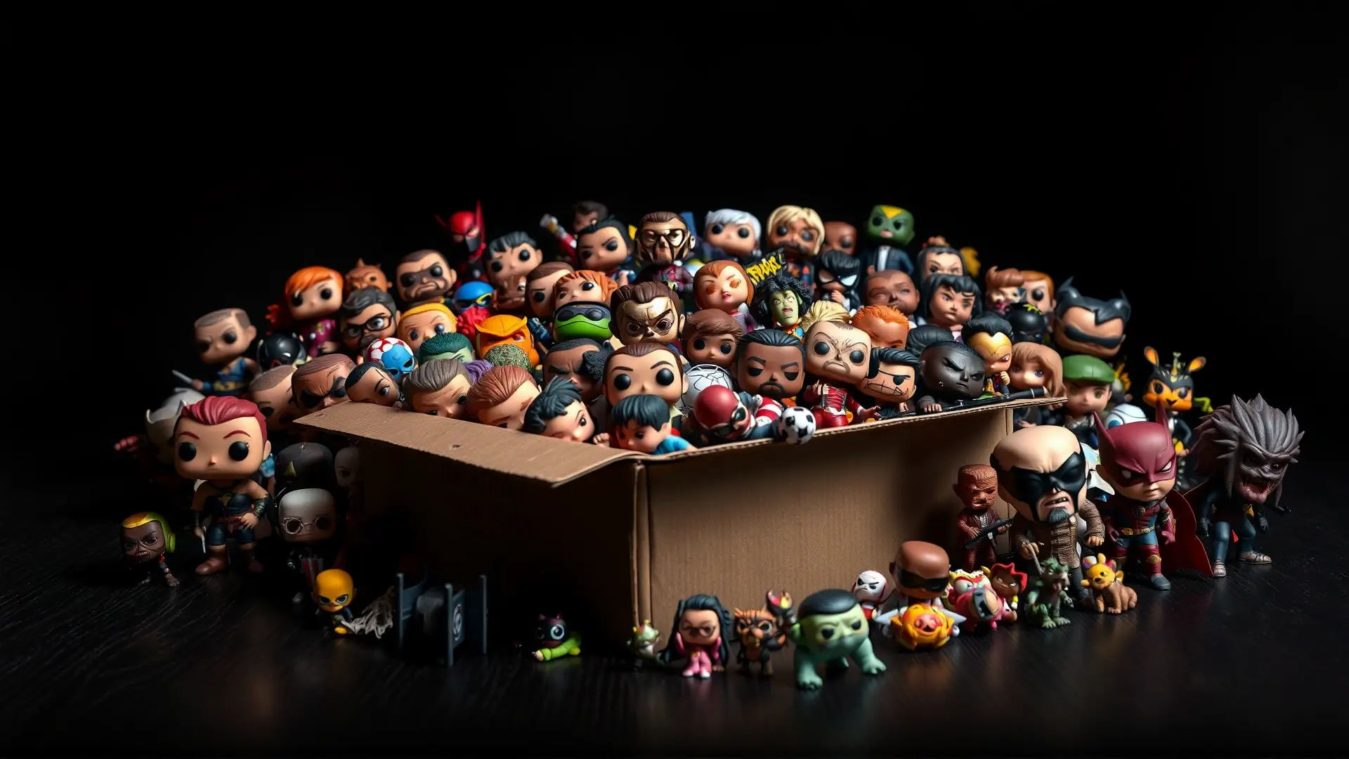 Funko Pops desbordados, vibrantes y detallados