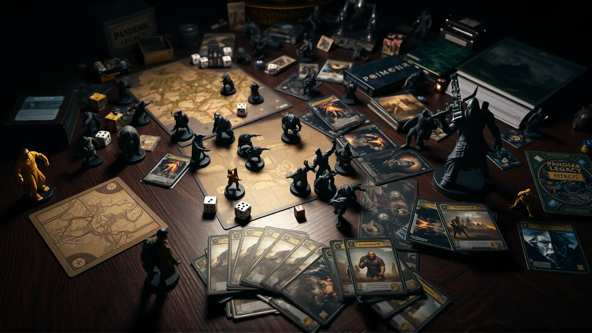 Intensa escena de juegos de mesa épica