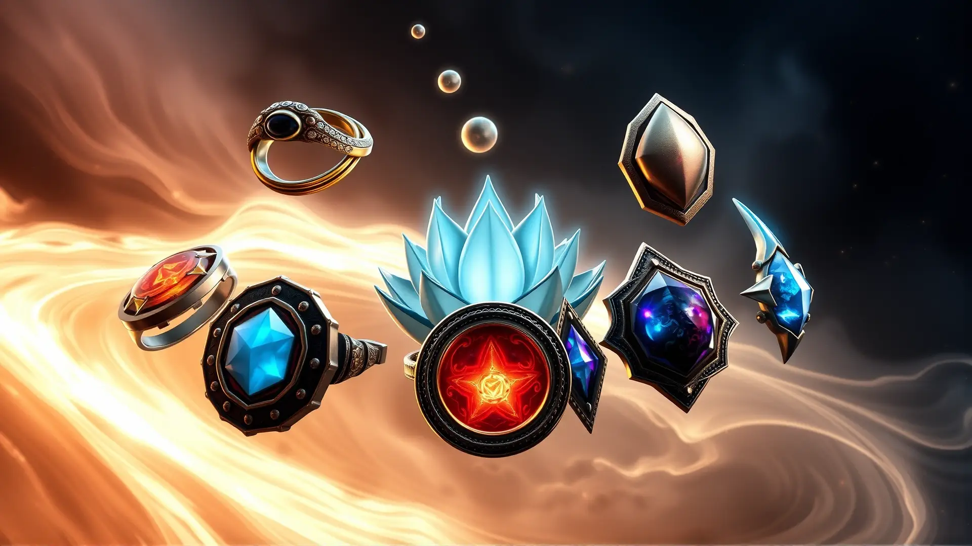 Artefactos mágicos flotan en energía cósmica