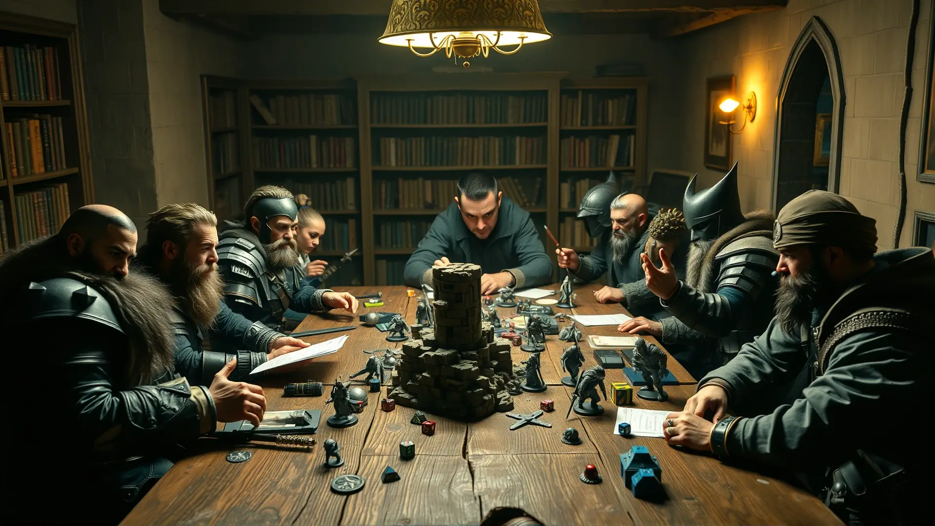 Ajetreada partida de rol fantástica en curso