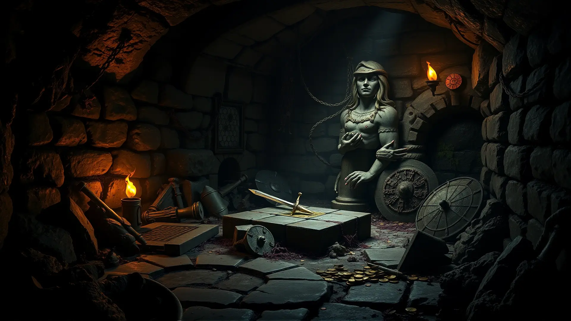 Trampas mortales acechan en oscura mazmorra