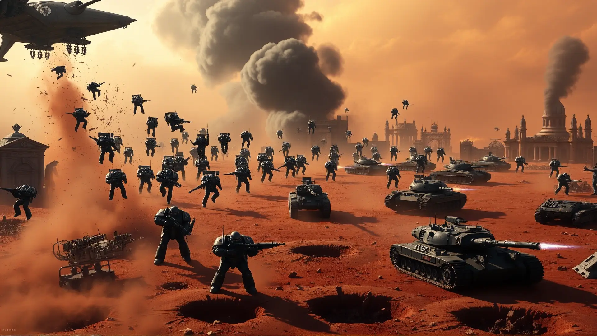 Marines espaciales despliegan fuerza abrumadora en batalla