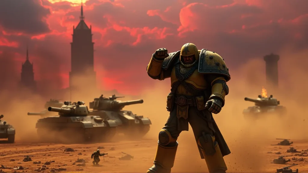 Capitán espacial ordena batalla en mundo desolado