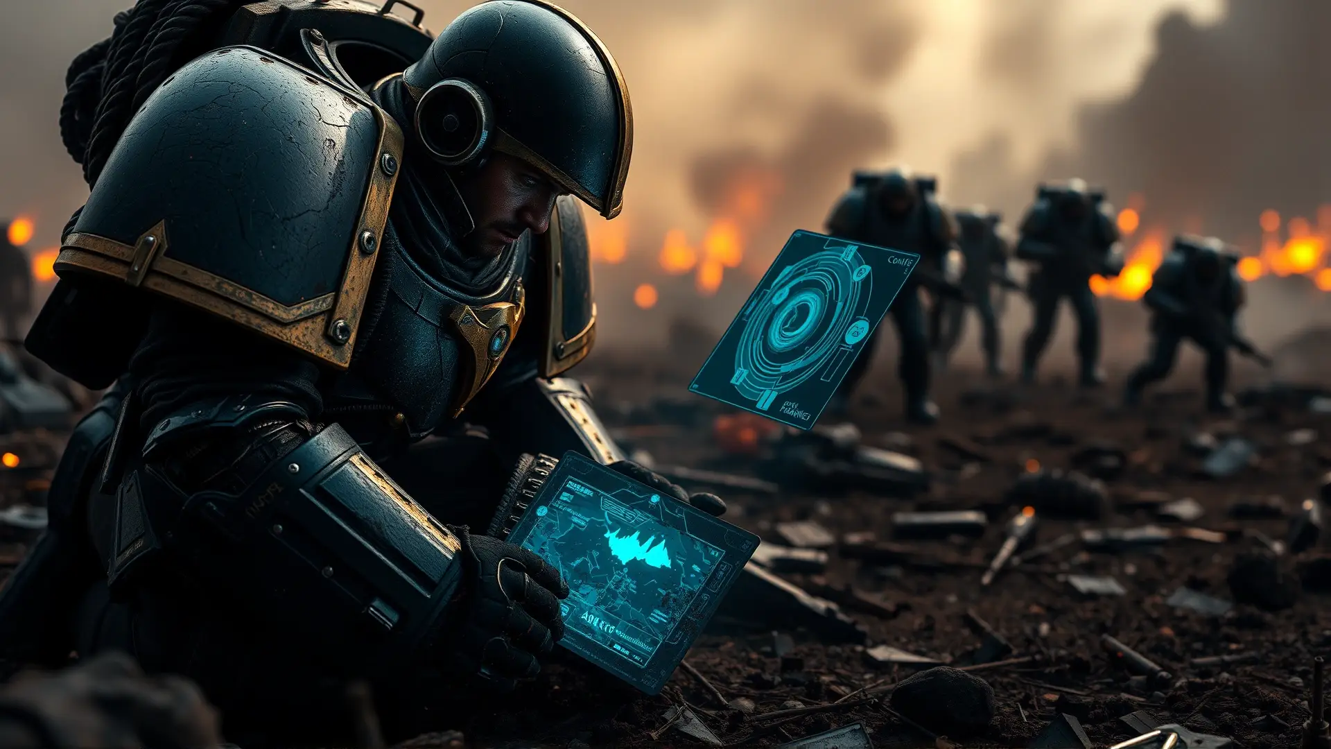 Capitán espacial, táctico y devastado, en batalla