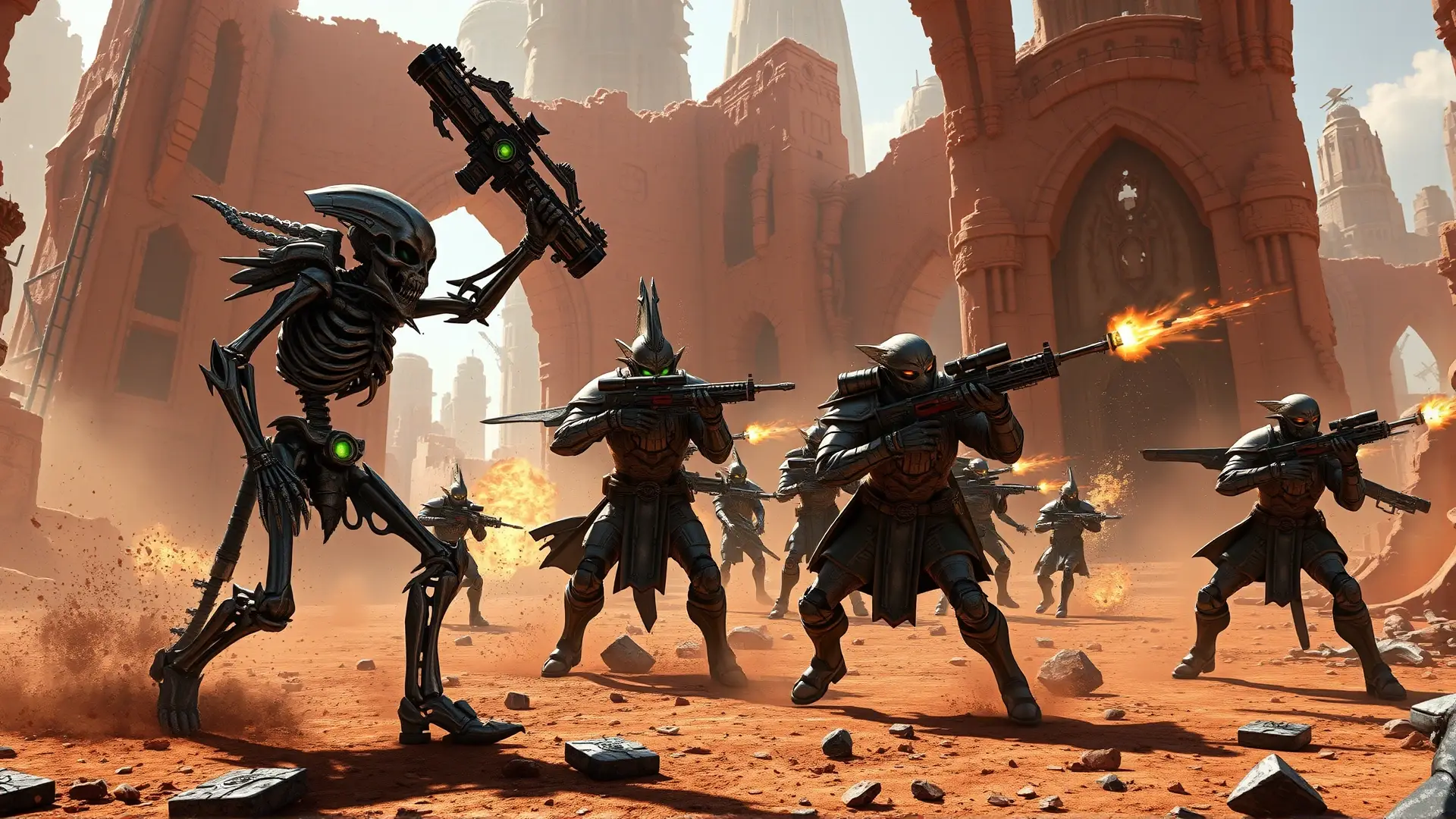 Necrones y Kin luchan en ruinas alienígenas