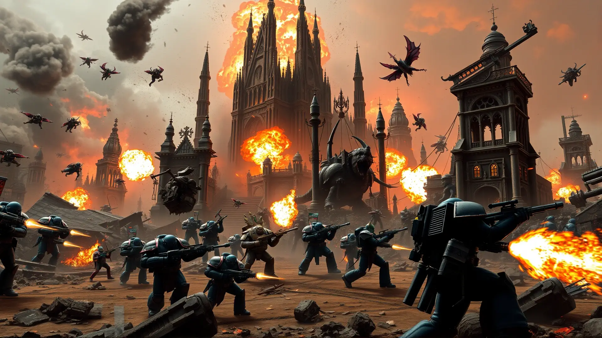 Una épica batalla Warhammer 40,000 arrasa un mundo devastado