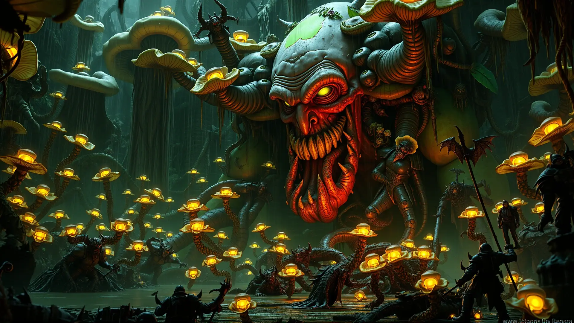 Nurgle reina sobre un jardín de putrefacción luminosa